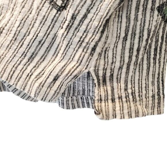 Alegre Hand Painted Fish Nautical Cape Stripe Artsy Cropped Top Size‎ Medium - Picture 7 of 9